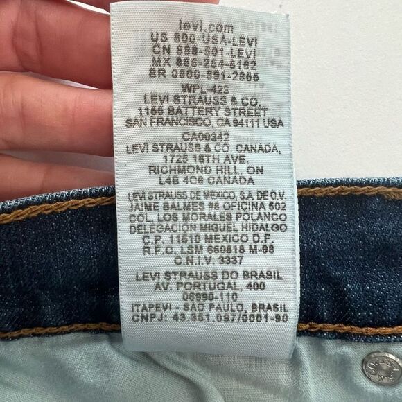 Levi's 515 Women's Dark Wash Flap Pockets Distressed Bootcut Denim Jeans Size 10 - Picture 15 of 16